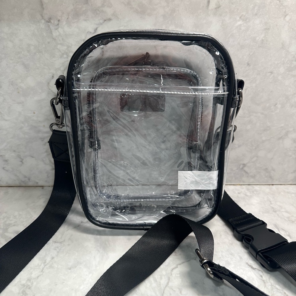 Clear Crossbody Bag with Black Strap